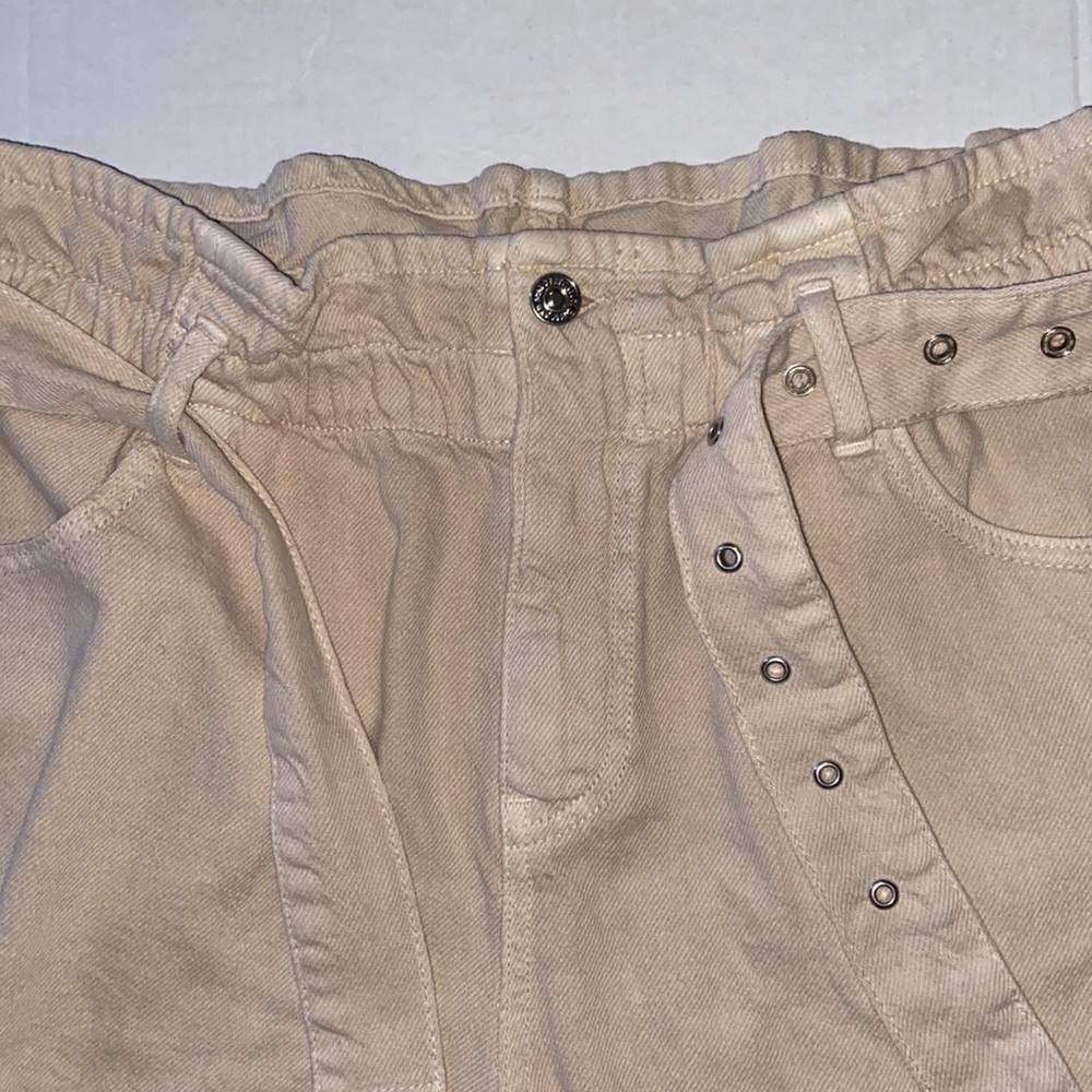 Mango | paper bag shorts raw hem with belt - Picture 2 of 8